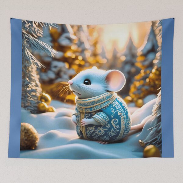 Item preview, mouse in winter blue coat designed and sold by janjacbu.