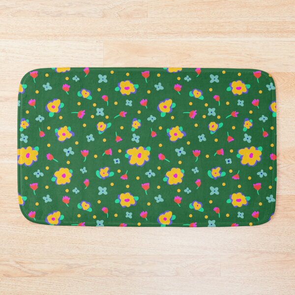 Aperçu de l'œuvre Fond Vert Style Cottage Fleurs Jaunes créée et vendue par CheriesArt.
