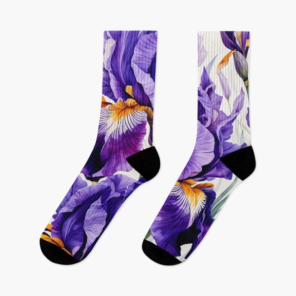 Item preview, Colorful Watercolor Painting of Purple Iris Flowers designed and sold by Petalandfur.