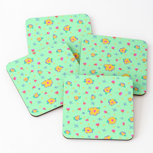 Item preview, Mint Green Background Country Cotttage Style Yellow Flowers designed and sold by CheriesArt.