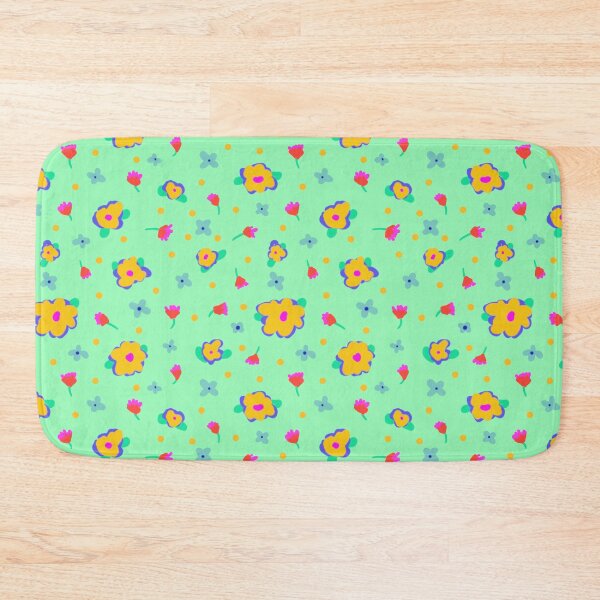 Aperçu de l'œuvre Fond Vert Menthe Style Cottage Fleurs Jaunes créée et vendue par CheriesArt.
