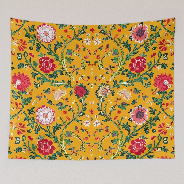 Item preview, A lush floral tapestry in golden hues designed and sold by Haji  Kamora.