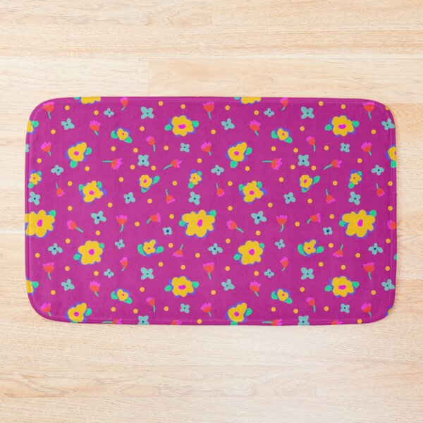 Aperçu de l'œuvre Fond Rose Violet Style Cottage Fleurs Jaunes créée et vendue par CheriesArt.