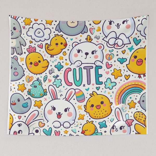 Item preview, Whimsical Animal Fun: Cute Children's Pattern designed and sold by AI-Only Creations.