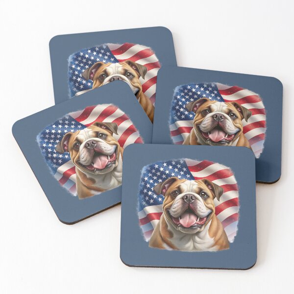 Item preview, patriot white and red dog  against the background of the flag designed and sold by jkrphoto.