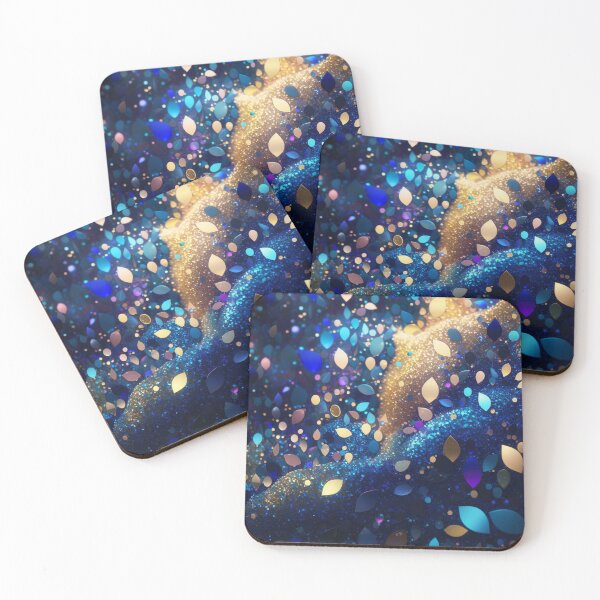 Item preview, Vanilla Almond Navy Blue Faux Glitter designed and sold by Eiwaprints.