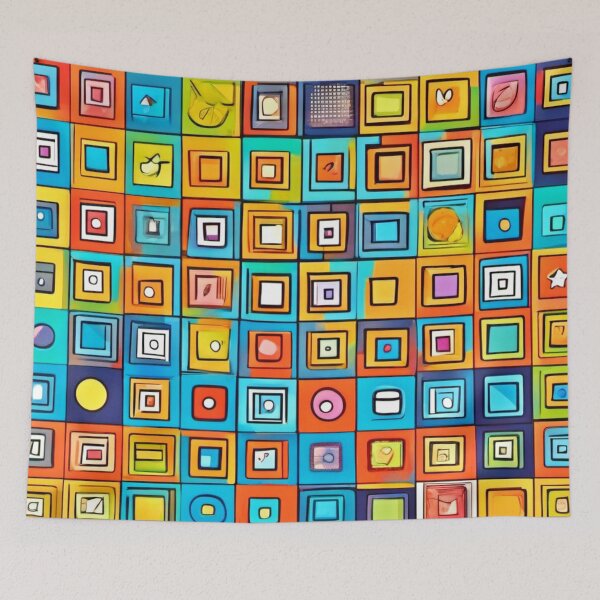 Item preview, Object-Filled Comic Squares designed and sold by Health And Fitness Posts e-Store.