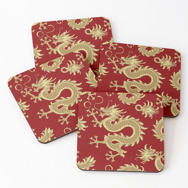 Item preview, Golden dragons soar pattern designed and sold by Haji  Kamora.