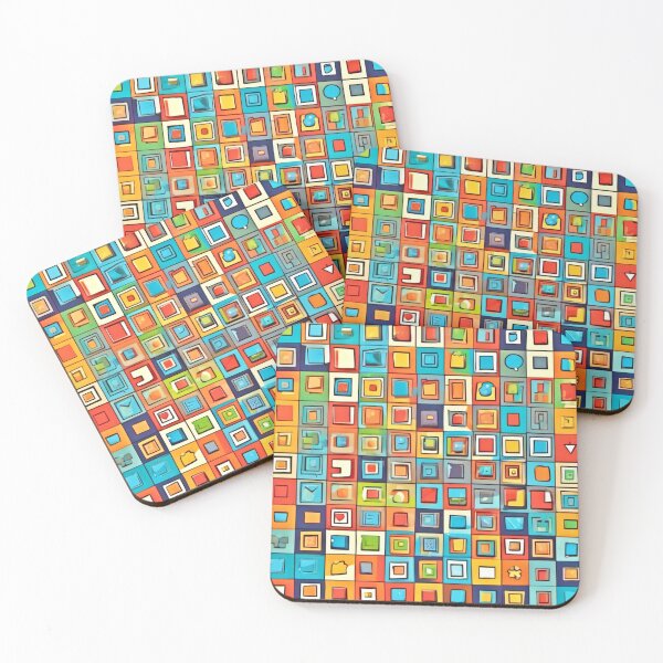 Item preview, Colorful Square Objects in Comics  designed and sold by Health And Fitness Posts e-Store.
