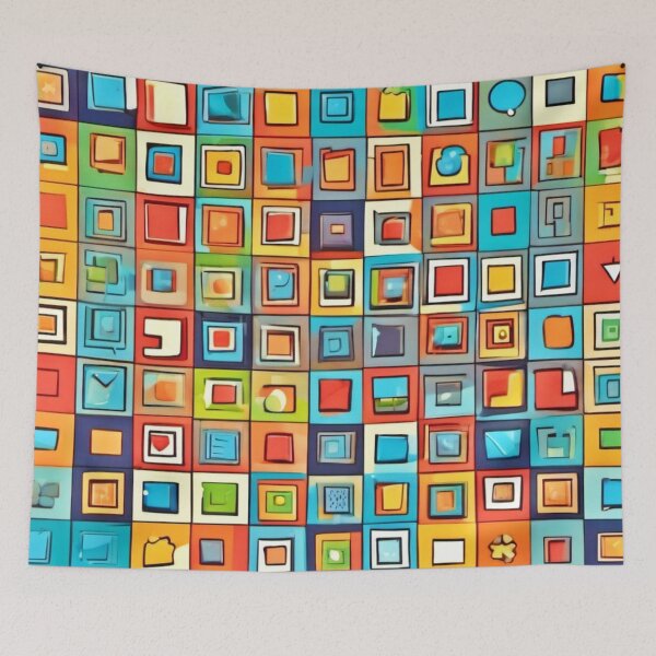 Item preview, Colorful Square Objects in Comics  designed and sold by Health And Fitness Posts e-Store.