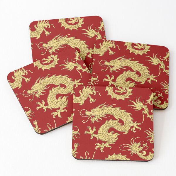 Item preview, Golden dragons soar pattern designed and sold by Haji  Kamora.