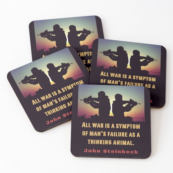Item preview, John Steinbeck quote: All war is a symptom of man's failure as a thinking animal. designed and sold by artbleed.