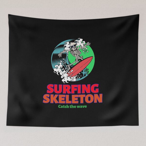 Item preview, Surfing Skeleton Hawaiian Family Vacation Catch the wave - Beach - Hawaii - Surfboard - Sunset designed and sold by DeCodeArtShop.