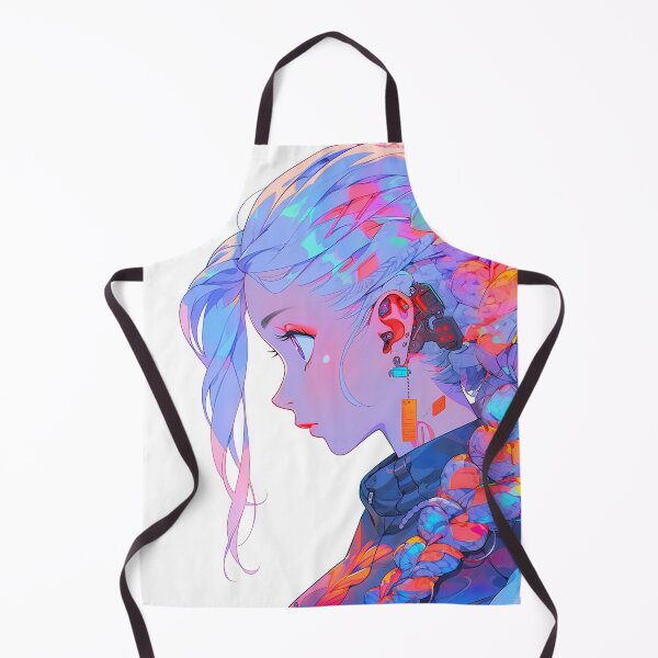 Aperçu de l'œuvre Tresses futuristes Cyber Neon Anime Girl créée et vendue par bubblegoth.