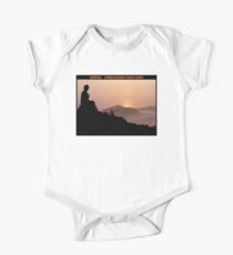 HONG KONG : Vintage Buddha Statue Print One Piece - Short Sleeve
