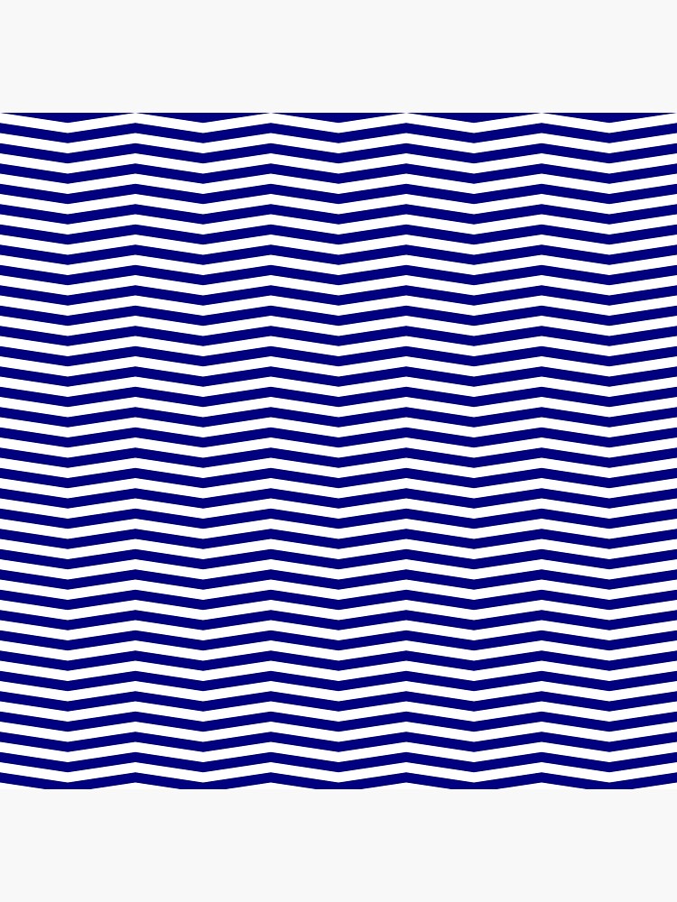 "Navy Blue and White Chevron Zig Zag Stripes" Sticker for Sale by