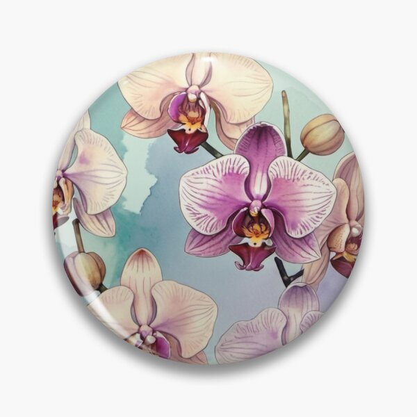 Artikelvorschau, Pastellfarbene Orchideen, Vintage-Blumenmuster entworfen und verkauft von Gaspirtz.