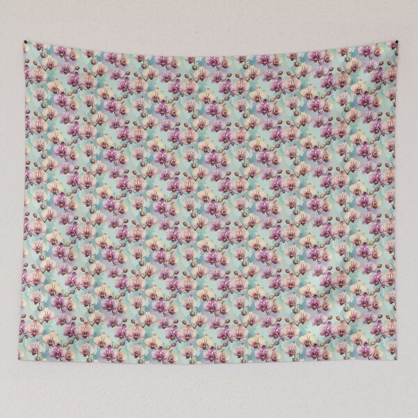 Item preview, Pastel-colored Orchids, vintage floral pattern designed and sold by Gaspirtz.