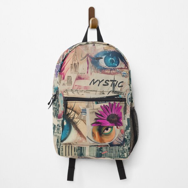 Item preview, NY Mystic Eyes Collage Art - Urban, Astrological, and Floral Fusion for Modern Aesthetics designed and sold by Mystikos Art.