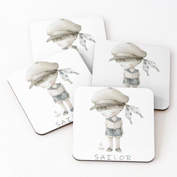 Item preview, Cute Sailor Illustration Adorable Child Pencil Sketch designed and sold by FernLiz.