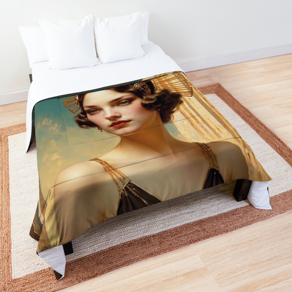 A Vision Of Art Deco Elegance Enchanting AI Concept Art by Xzendor7 Decorative Comforter