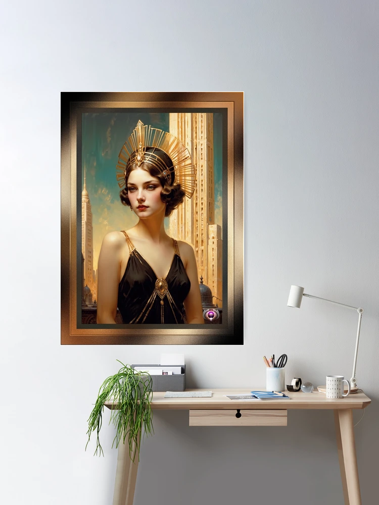 A Vision Of Art Deco Elegance Enchanting AI Concept Art by Xzendor7 Room Decor Poster Art Print