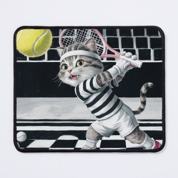Item preview, cat playing tennis designed and sold by keerys.