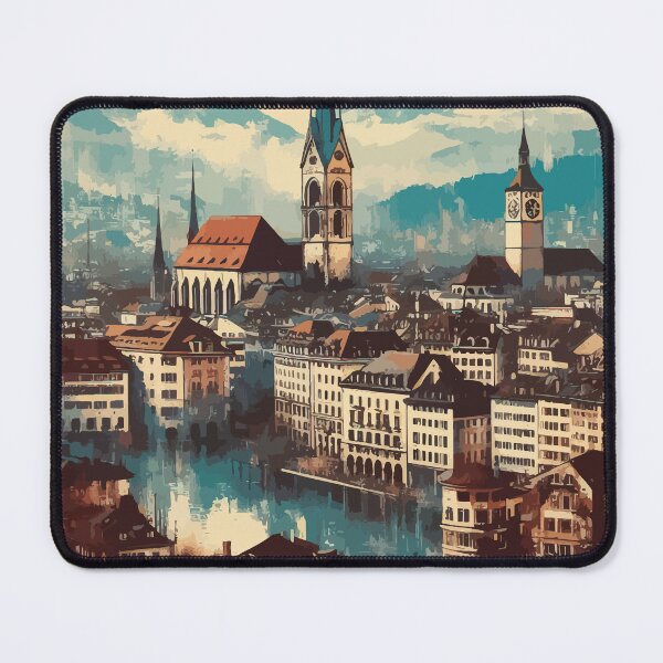 Item preview, Vintage Zurich Impressionism Painting designed and sold by TomFrontierArt.