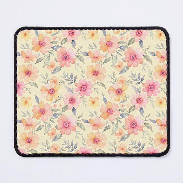 Item preview, Yellow, Pink, and Peach Colored Flowers, watercolor floral pattern designed and sold by Gaspirtz.