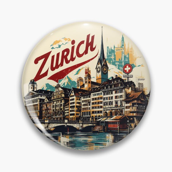 Item preview, Retro Vintage Zurich Impressionism Painting designed and sold by TomFrontierArt.
