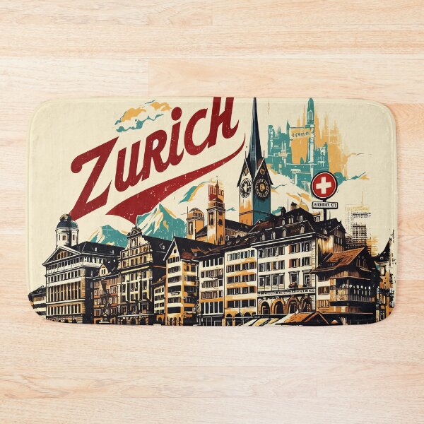 Item preview, Retro Vintage Zurich Impressionism Painting designed and sold by TomFrontierArt.