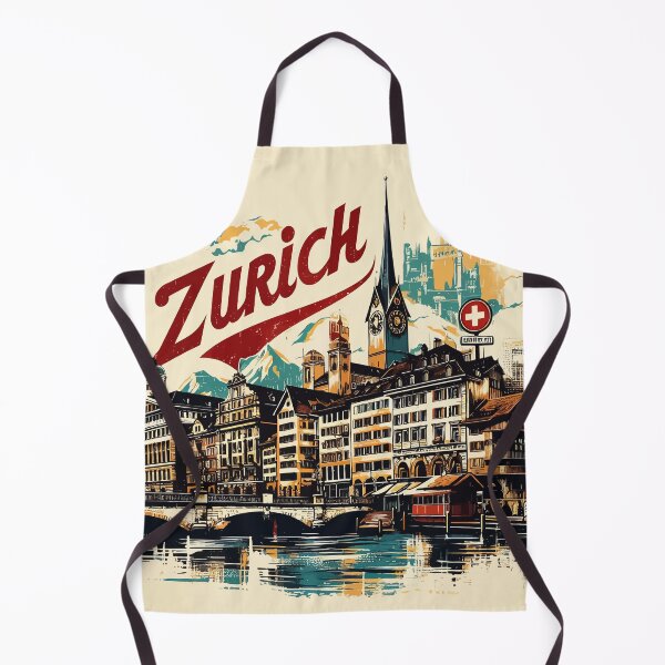 Item preview, Retro Vintage Zurich Impressionism Painting designed and sold by TomFrontierArt.