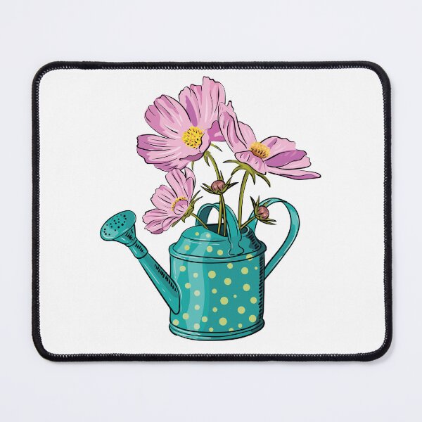 Item preview, Garden Cosmos Pink flowers in a watering can designed and sold by Deepness2023.
