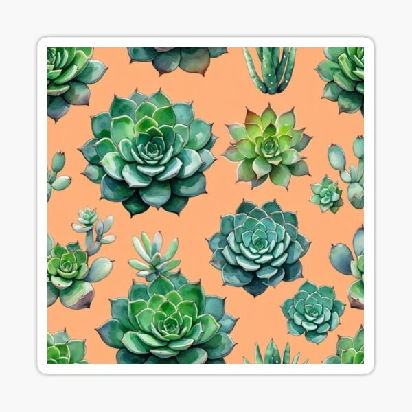 Item preview, Succulents, vintage watercolor floral pattern designed and sold by Gaspirtz.