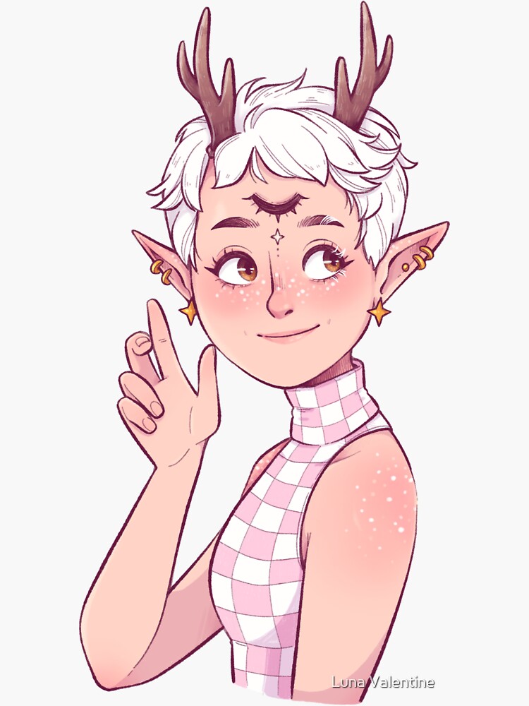 Thumbnail 3 of 3, Sticker, Little faun designed and sold by luna-valentine.