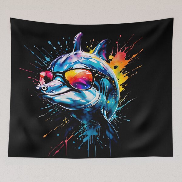 Item preview, Happy Dolphin Painting Style designed and sold by CreativMee.