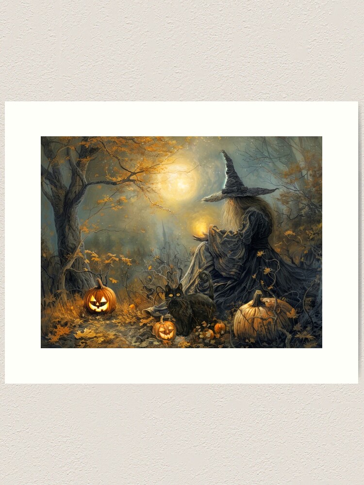 Thumbnail 1 of 3, Art Print, Season of the Witch designed and sold by phatpuppyart.
