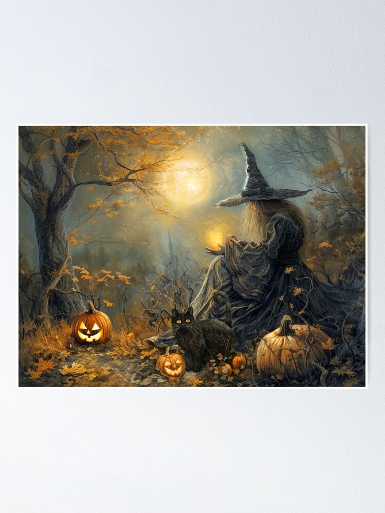 Thumbnail 1 of 3, Poster, Season of the Witch designed and sold by phatpuppyart.