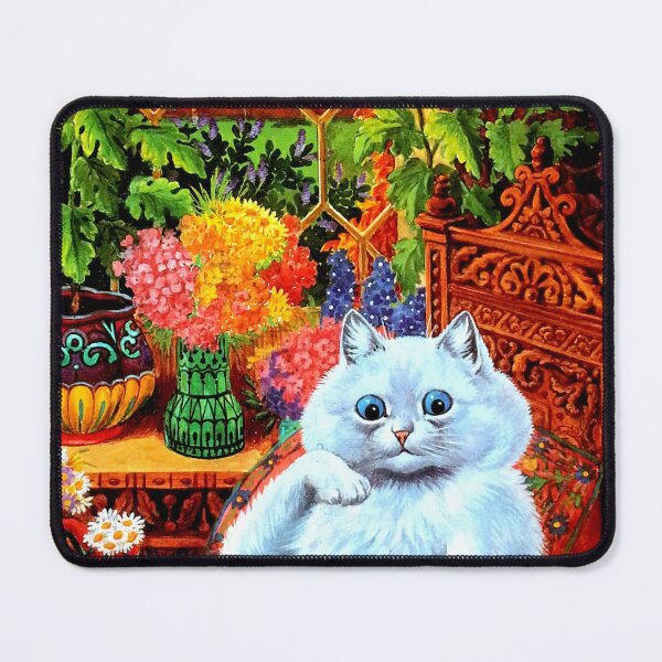 Item preview, Cat Sitting in The Flowers : Vintage Louis Wain Abstract Big Eyed Print designed and sold by posterbobs.