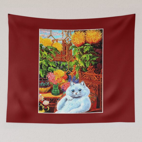 Item preview, Cat Sitting in The Flowers : Vintage Louis Wain Abstract Big Eyed Print designed and sold by posterbobs.