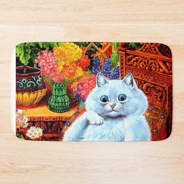 Item preview, Cat Sitting in The Flowers : Vintage Louis Wain Abstract Big Eyed Print designed and sold by posterbobs.