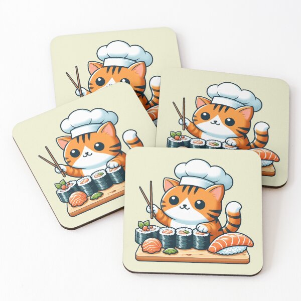 Item preview, Cat Sushi Master: Adorable Kitty Chef Serving Delicious Sushi designed and sold by Shtex.