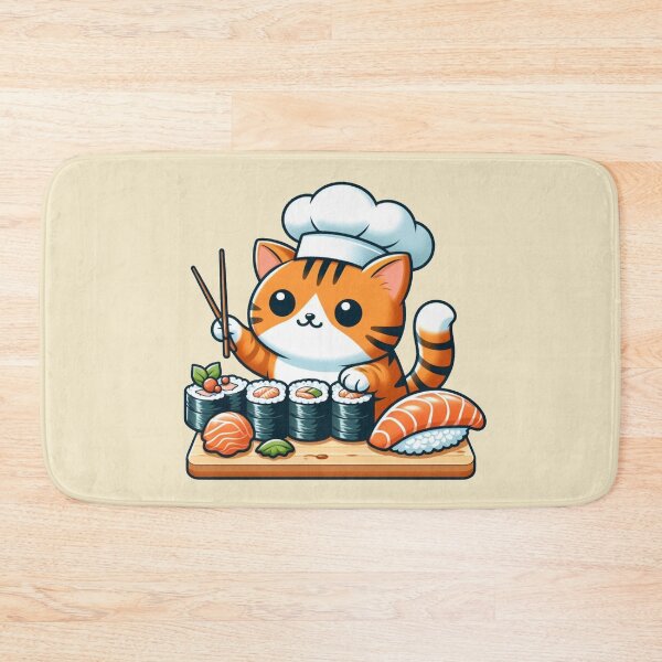 Item preview, Cat Sushi Master: Adorable Kitty Chef Serving Delicious Sushi designed and sold by Shtex.