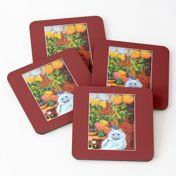 Item preview, Cat Sitting in The Flowers : Vintage Louis Wain Abstract Big Eyed Print designed and sold by posterbobs.