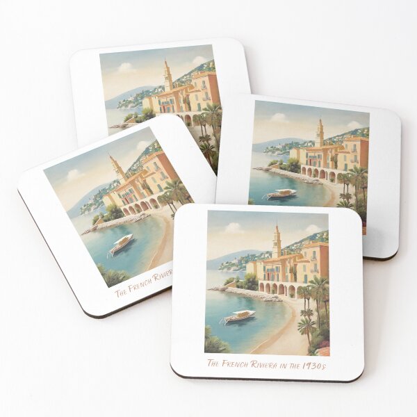 Item preview, Vintage travel poster - 1930s charm on the French Riviera designed and sold by pod24.
