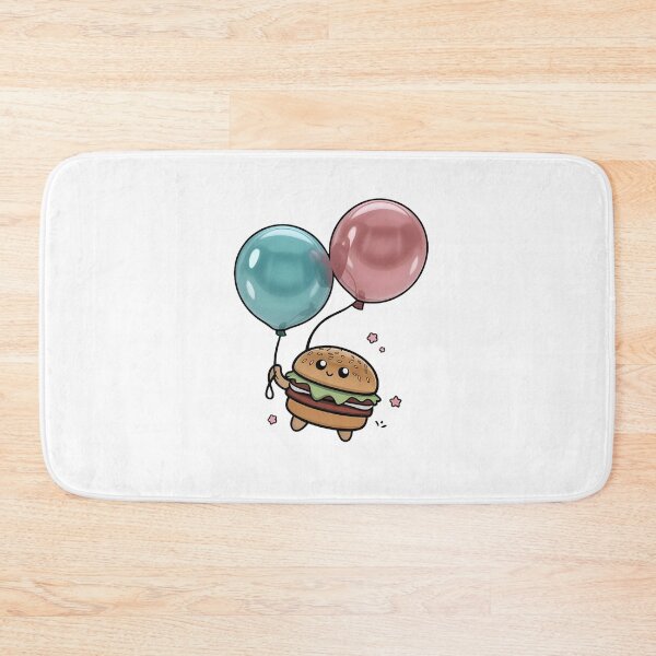 Item preview, A small burger holding a couple of balloons and flying away. designed and sold by brokenpones.