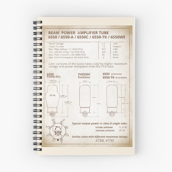 Item preview, 6550 Beam Power Amplifier Tube Datasheet in Retro Style designed and sold by tuzlay.