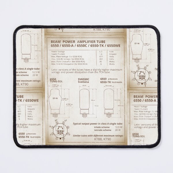 Item preview, 6550 Beam Power Amplifier Tube Datasheet in Retro Style designed and sold by tuzlay.