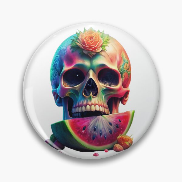 Item preview, Skull Multicolored Watermelon designed and sold by zangess1.
