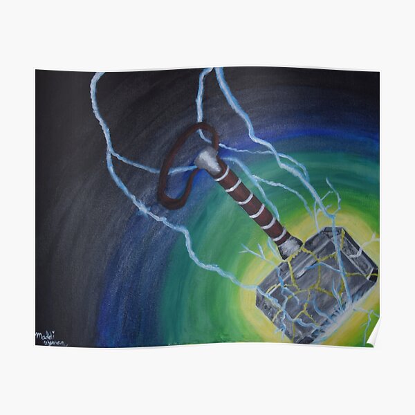 Kunstdruck Thor schwingt Mjölnir 